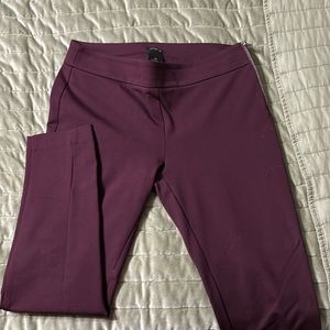 ANN TAYLOR SIGNATURE SLACKS ELASTIC WAIST BAND MAROON SIZE 10